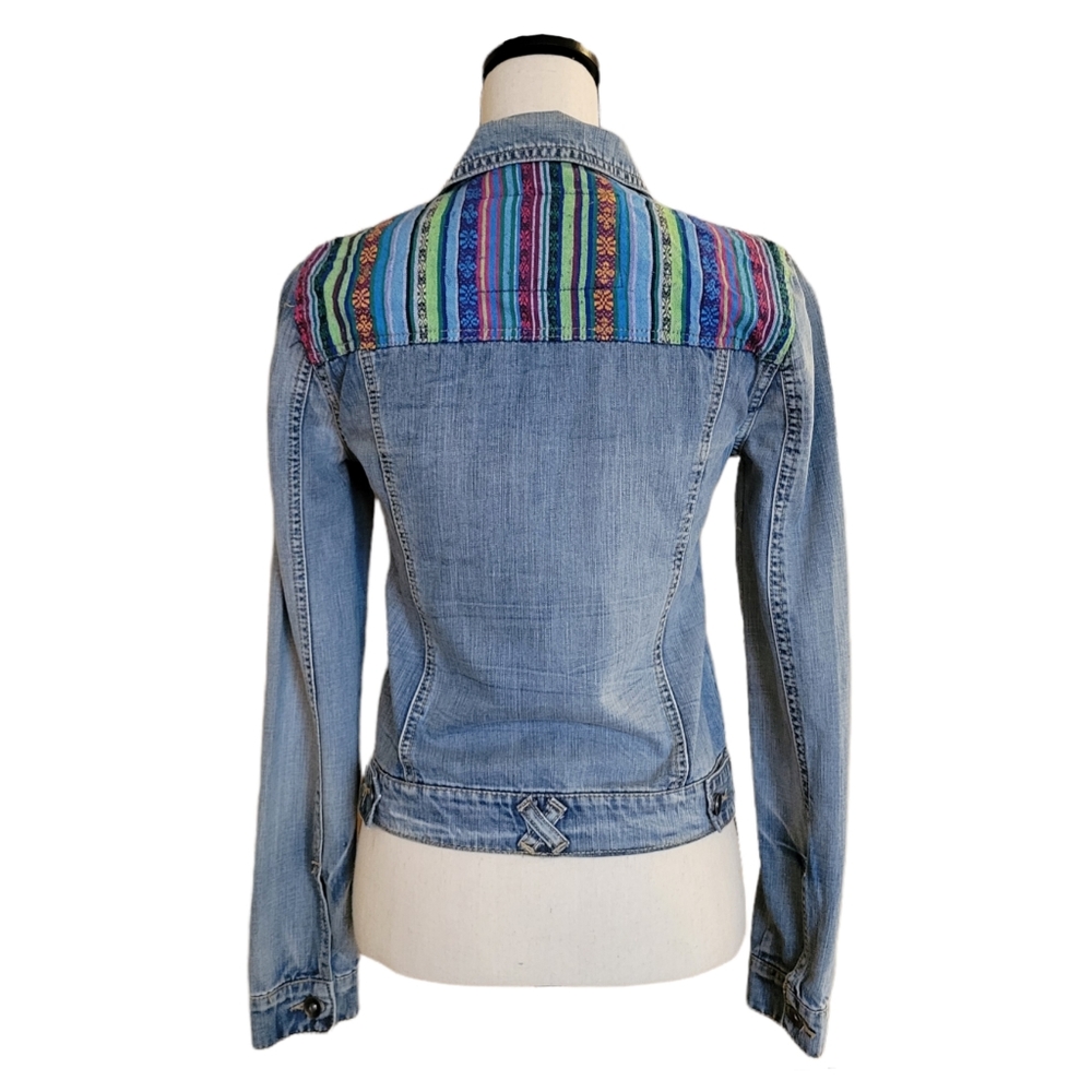 Colorful Patchwork Denim Jacket - image 3